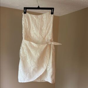 V. Chapman Cream Strapless Midi Dress